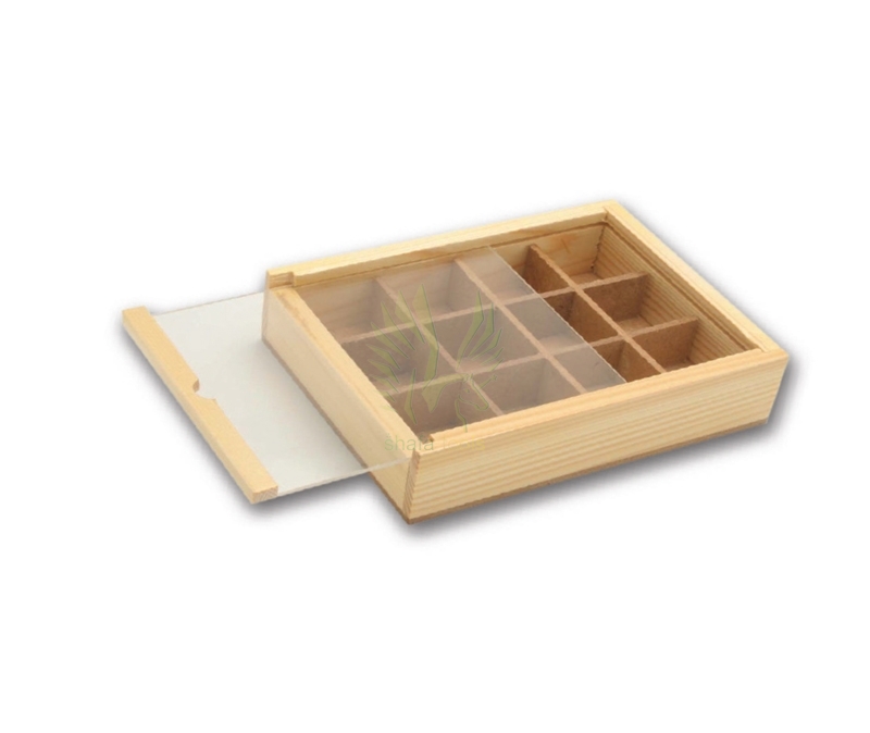 S-1470 12-Compartment Wood Box