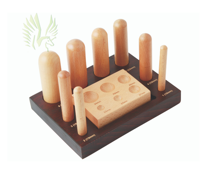 S-1979 All Wood Dapping Punch Set on Wooden Stand