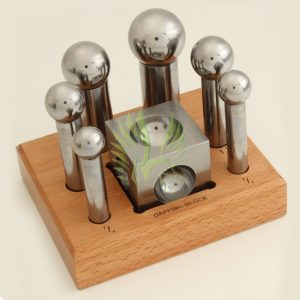 S-1890 Large Dapping Punch & Block Set with wooden base