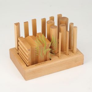 S-2062 Wood Swage Block & Punch Set with Wooden Stand