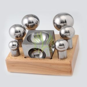 S-1757 XL Dapping Punch & Block Set with wooden base