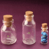 Glass cork bottles, beads storage