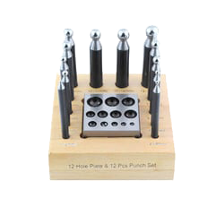 S-2244 Matching Block & 12-Punch Set on wood base
