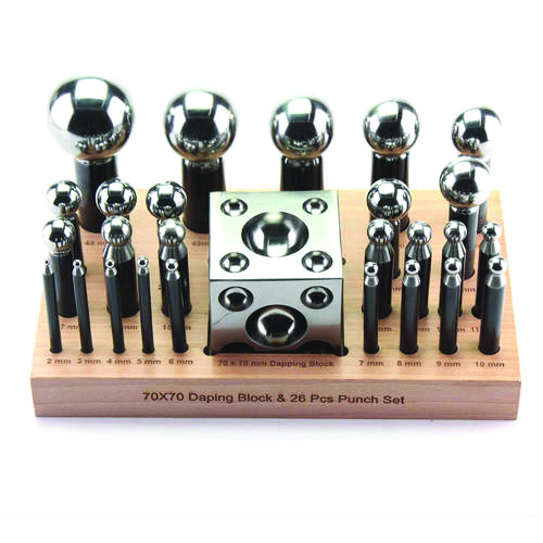 S-2247 Matching Block & 26-Punch Set on wood base