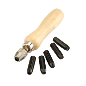 S-2267 Wood Handle Pin Vise with 7 collets