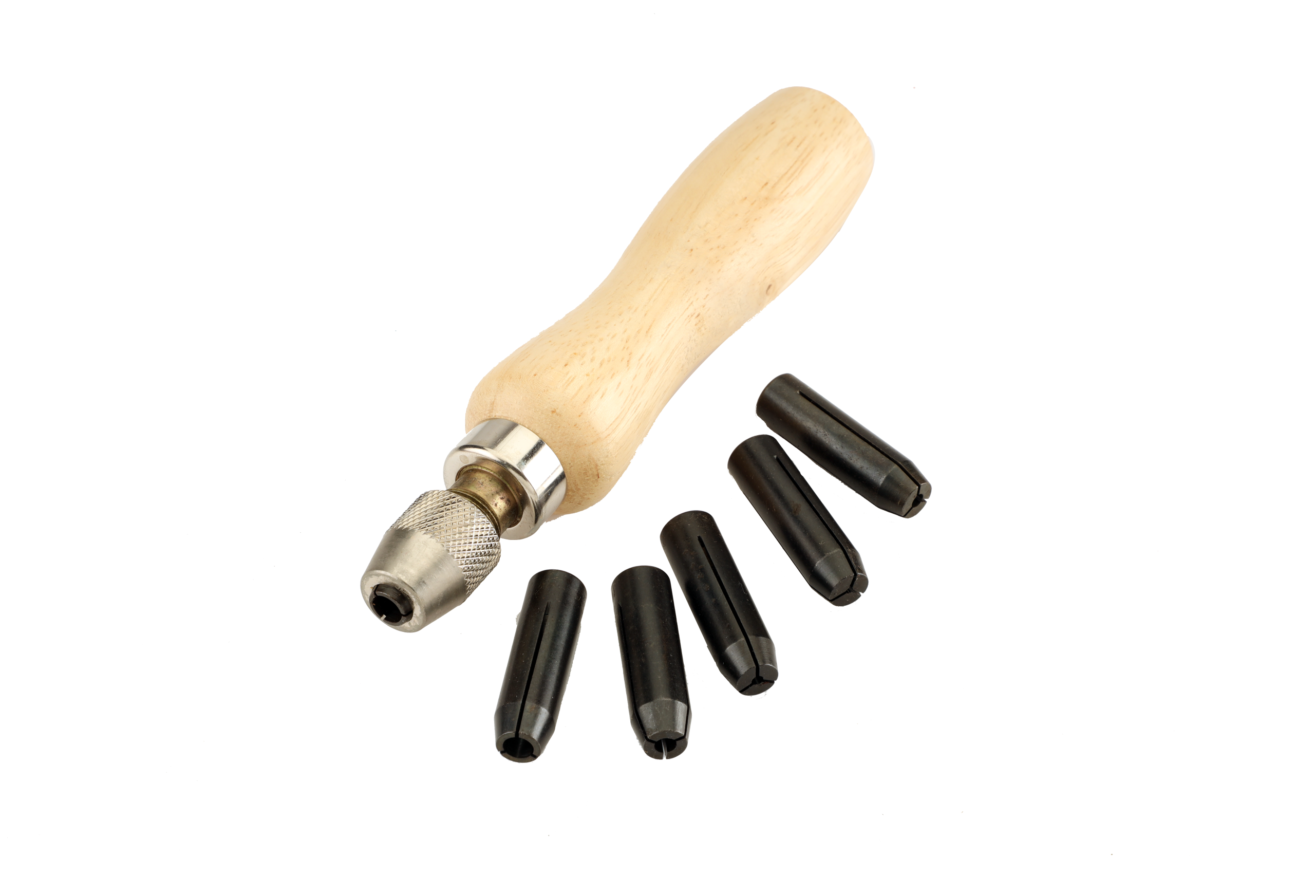 S-2267 Wood Handle Pin Vise with 7 collets