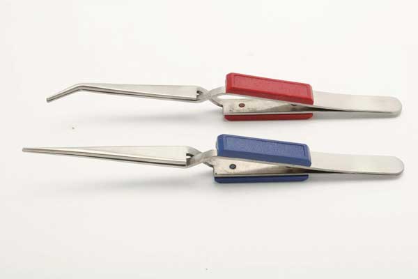 S-2350 Fiber X-Lock Tweezers with Colored Grips