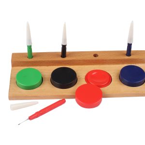 S-2400 Set of 4 Oil Pins & Cup Set on Wood Stand